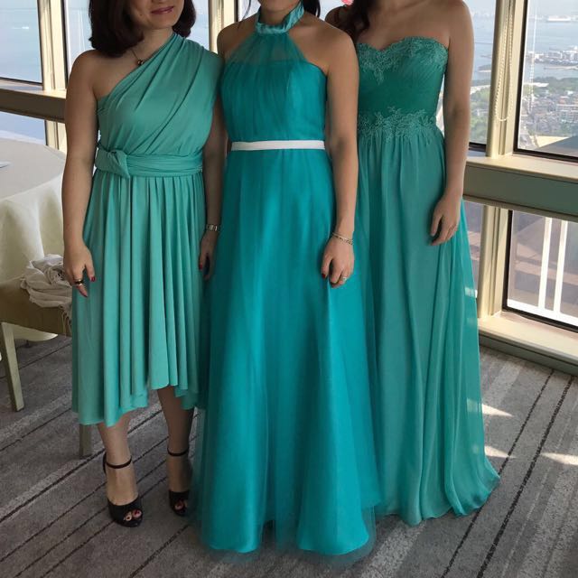tiffany green bridesmaid dresses
