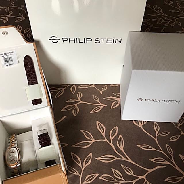 Two tone Philip Stein (Category: Women's Watches) located in Pasig City. Submitted by simplyvers (Listing ID 143682797, Image 1). Description: Date purchased: October 2017 Original Price: 59k Tone: silver & rose gold Never used Complete with box & paper bag Reason for Selling: husband gave me a Philip Stein as a gift.