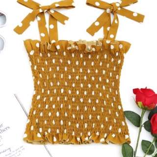 s Mustard Polka Dot Top