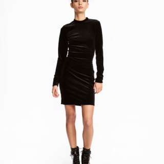 Black velvet dress with keyhole back