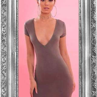 Khaki T shirt dress