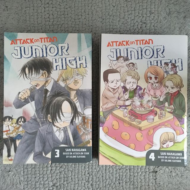Attack On Titan Junior High Vol 3 And 4 Books Comics Manga On Carousell Copyrights and trademarks for the manga, and other promotional materials are the property of their respective owners. attack on titan junior high vol 3 and 4