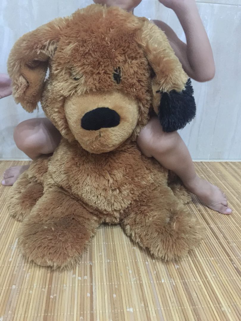 Boneka Anjing Jumbo Coklat Hitam Babies Kids Toys Walkers On