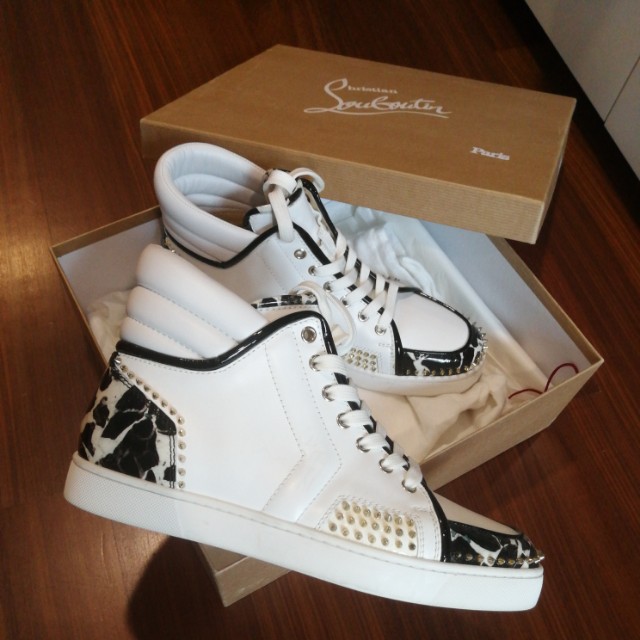 louboutin white trainers mens
