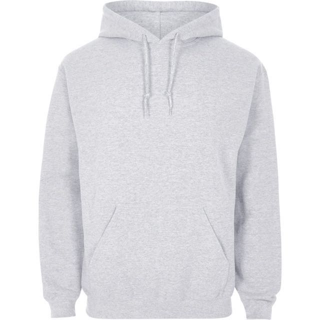 grey hoodie with white string and no 