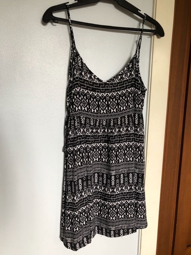 black and white aztec dress