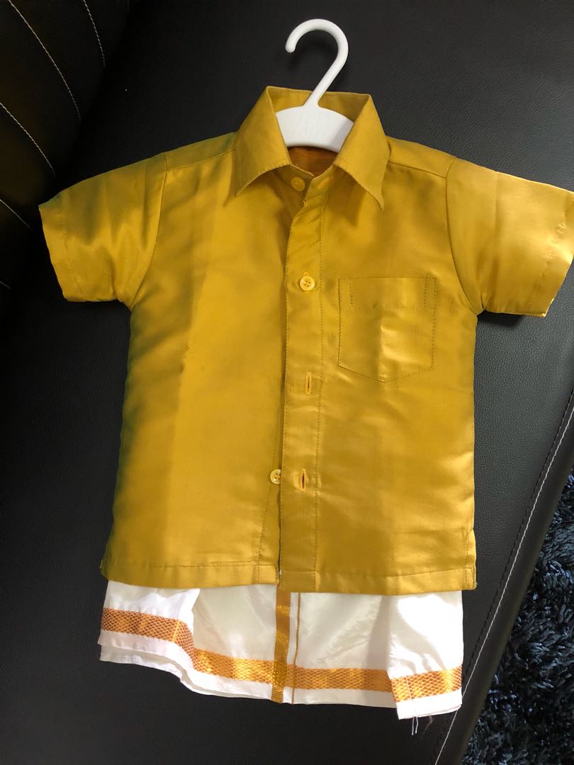 Indian Traditional Outfit Silk Veshti Babies Kids Boys