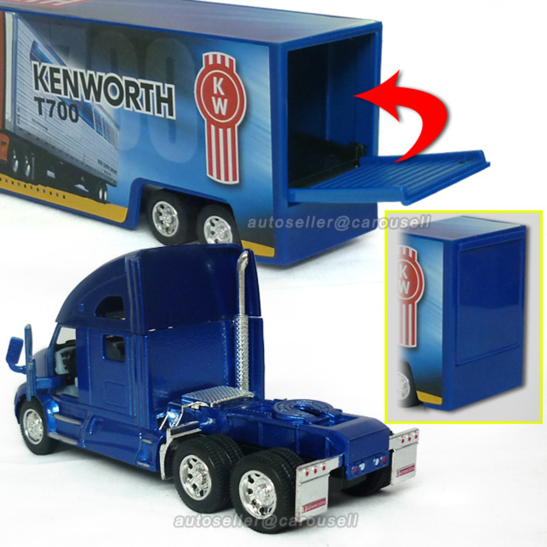 Kenworth T700 1/68 transport Truck with Container - blue, Hobbies