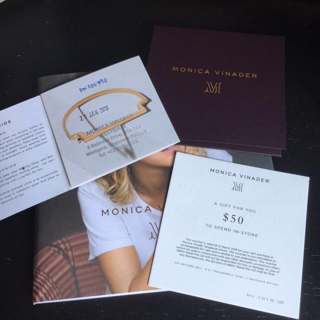 Monica Vinader $50 Gift Card, Tickets & Vouchers, Vouchers on Carousell