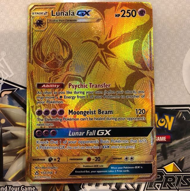 Mavin  Pokemon Ultra Prism Gold Lunala GX 172/156 Secret Full Art
