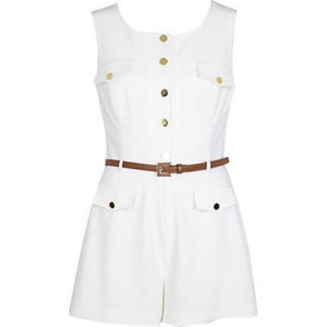 white button up playsuit