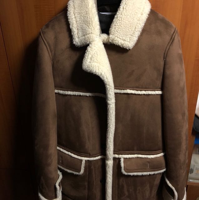 zara shearling jacket mens