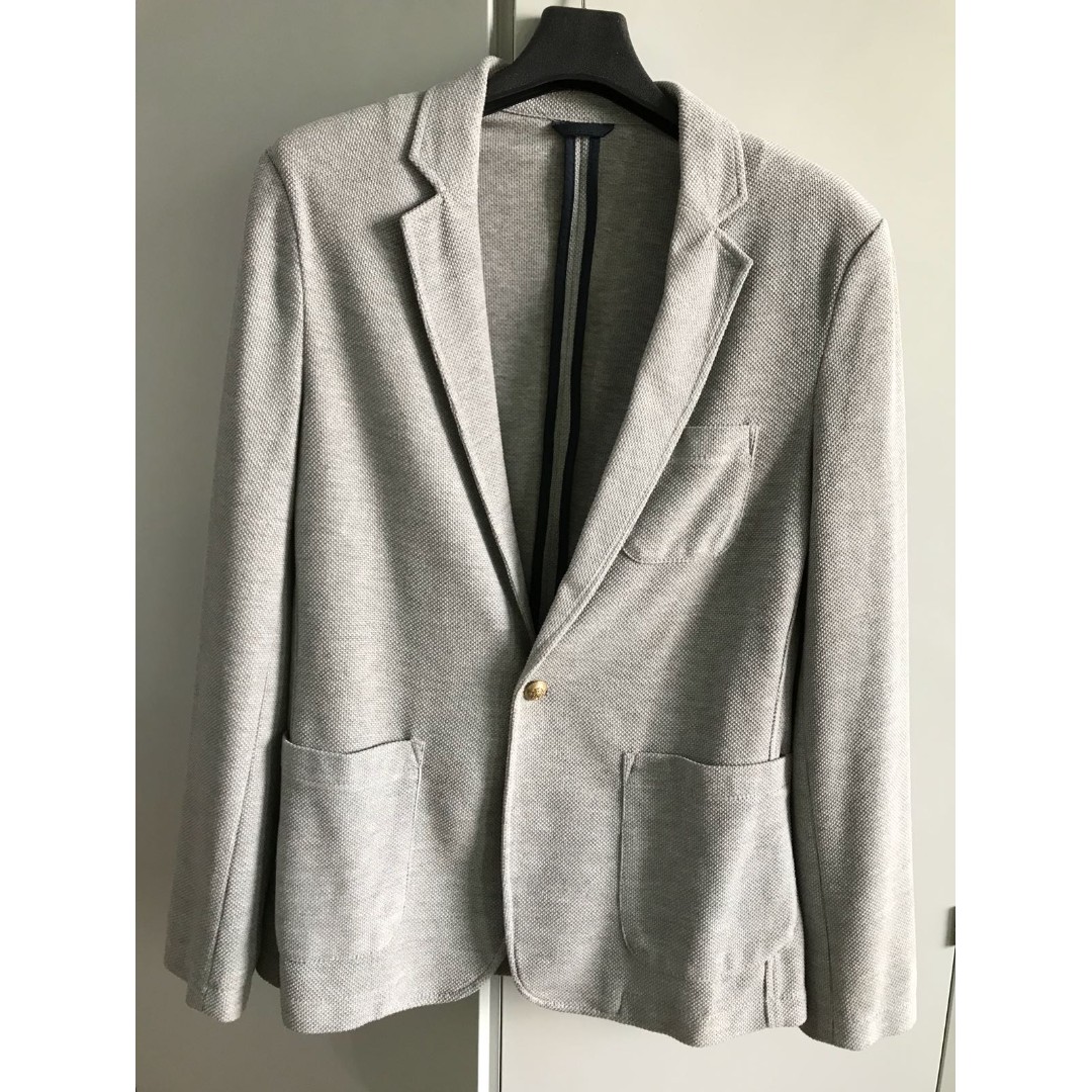 Zara Man Grey Knitted Sports Jacket 