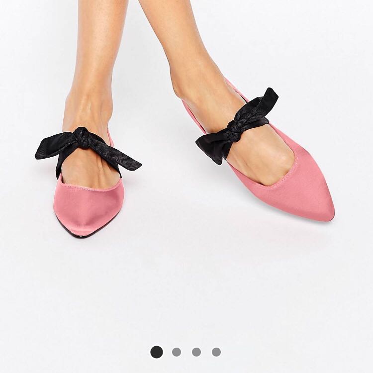 ASOS Pointed Bow Ballet Flats, Women's 