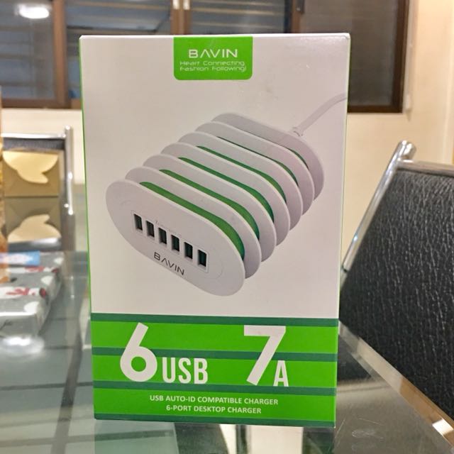 Bavin 6 port USB Desktop Charger (Category: Batteries & Power Banks) located in Quezon City. Submitted by buzzlightyear182 (Listing ID 148546438, Image 1). Description: Brand new sealed.