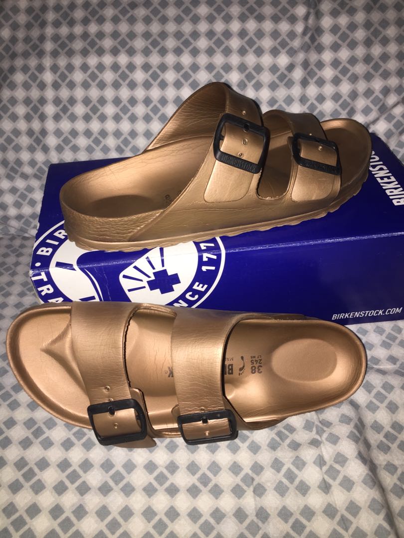 Copper rubber birkenstocks top