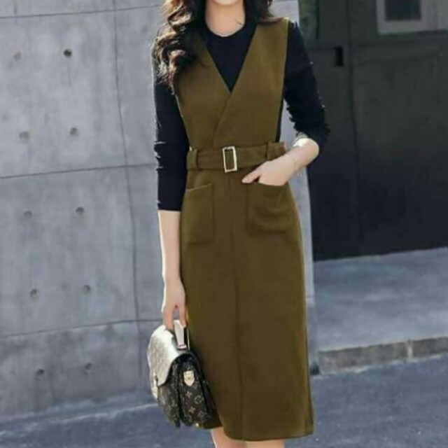 khaki jumper skirt