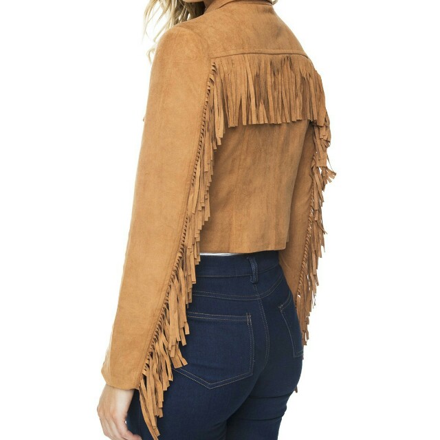 Brown Suede Fringe Jacket (Category: Coats, Jackets and Outerwear) located in San Pedro. Submitted by fifstyleph (Listing ID 155794081, Image 1). Description: Will fit small-medium..