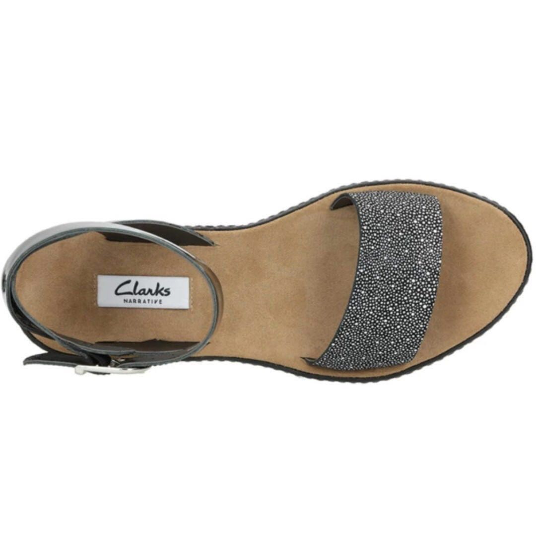 CLARKS Romantic Moon Black Combi Leather UK8 Women s Fashion Footwear Sandals on Carousell