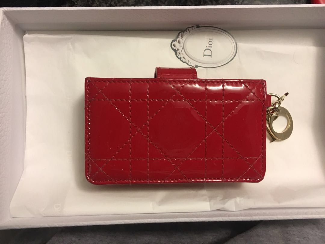 Dior card deals holder red