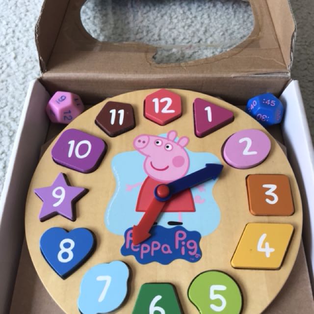 peppa pig wooden clock