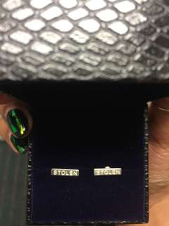 Stolen girlfriends club- Tiny stolen bar earrings