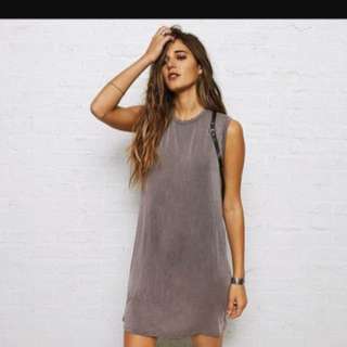 Don't ask why grey wash out muscle dress with open back