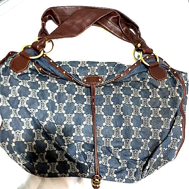 Authentic CELINE Denim Monogram Shoulder Bag Luxury Bags