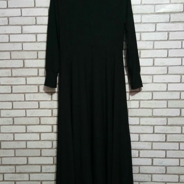Gamis Jersey Hitam Polos- YouVille.org