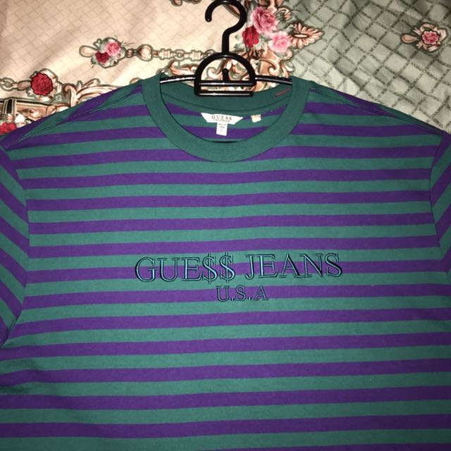 Purple and green guess shirt shop