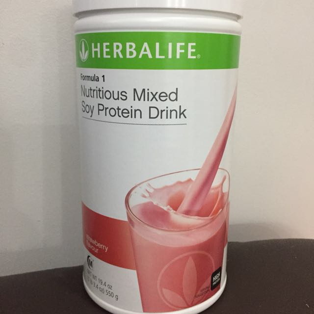 Herbalife Formula 1 Nutritious Mixes Soy Protein Drink 100 Authentic Strawberry Flavour Food Drinks Beverages On Carousell
