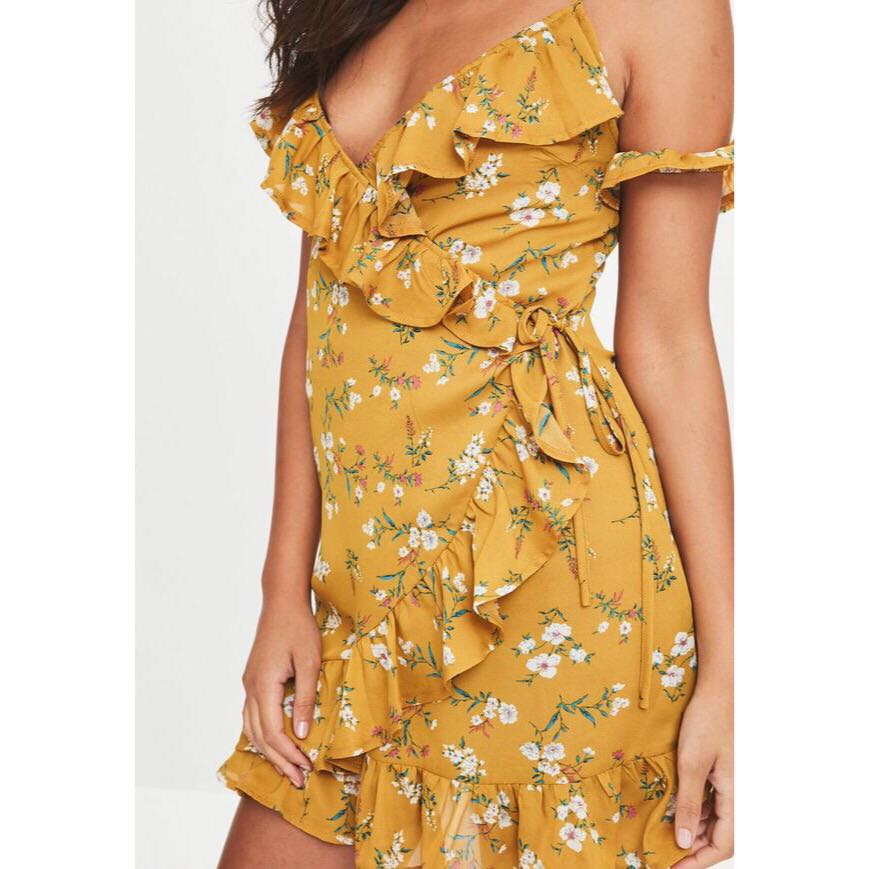 Missguided mustard dress clearance