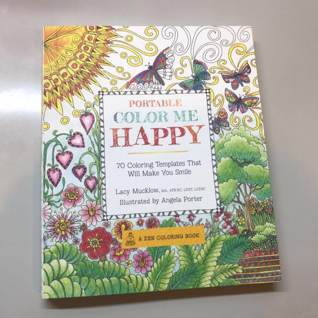 Portable Color Me Happy Zen Coloring Book Books Stationery