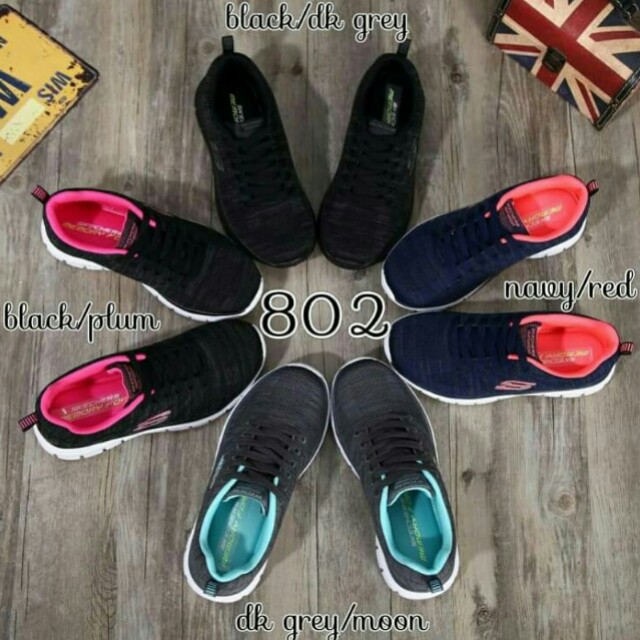 skechers memory foam red