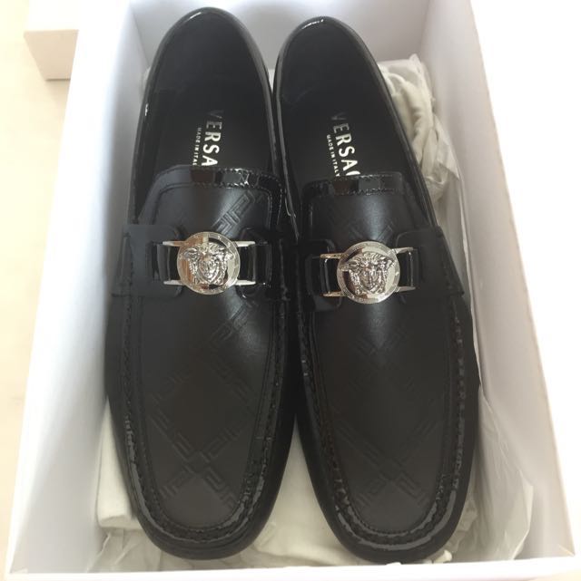 versace leather loafers