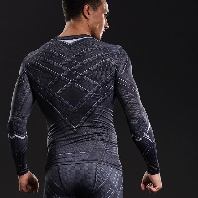 Black Panther Compression Shirt Long Sleeves Men s Fashion Tops Sets Shirts on Carousell