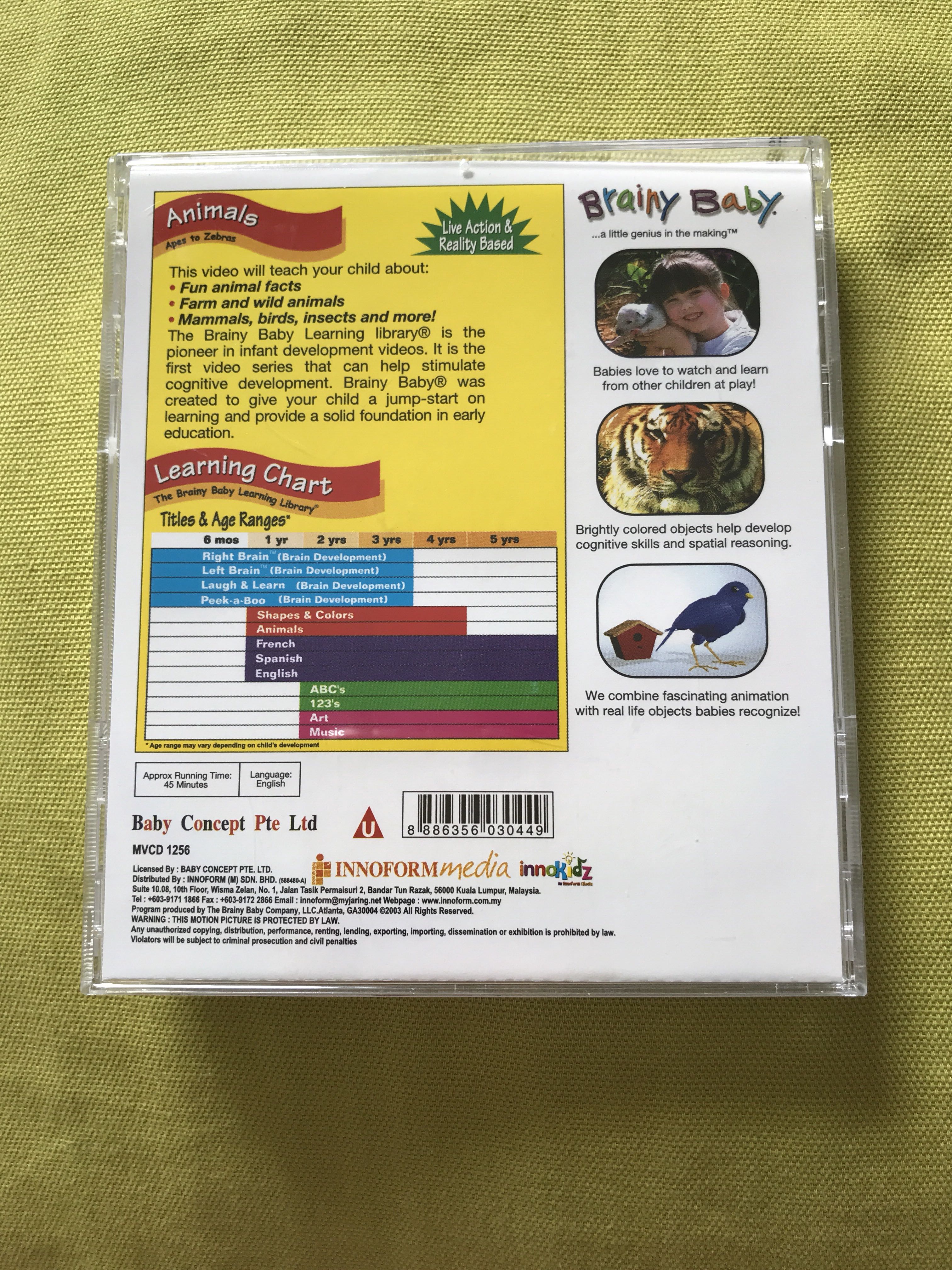 Brainy Baby VCD Animals, Hobbies & Toys, Toys & Games on Carousell