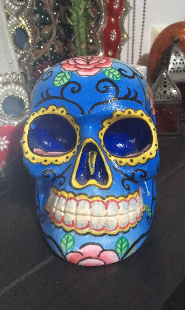 Hand Painted Day Of The Dead Skull Home Furniture Home Decor