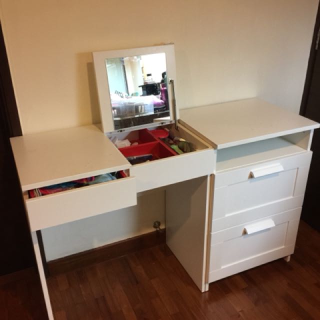 IKEA vanity table with drawers, Furniture & Home Living, Furniture ...