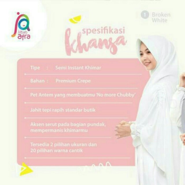 Jilbabhijab Afra Tipe Khansa Ukuran L Womens Fashion Muslim