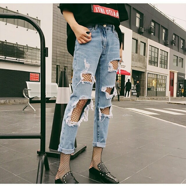 korean ripped jeans