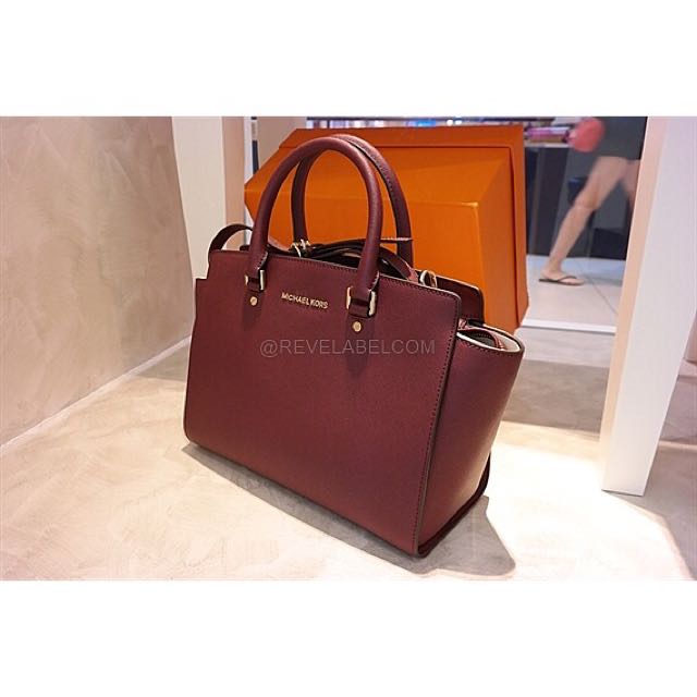 michael kors burgundy satchel