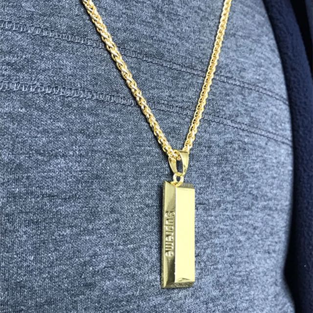 Harga supreme gold top bar necklace original