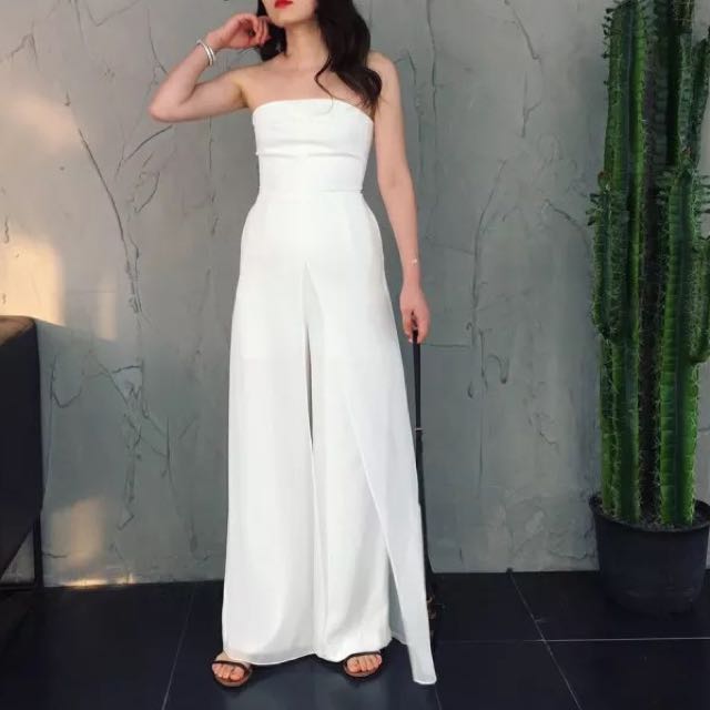 jumpsuit with sheer overlay
