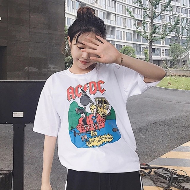 22 Acdc Graphic Uzzlang Harajuku Tumblr Tee Top Shirt Po Women S Fashion Clothes Tops On Carousell