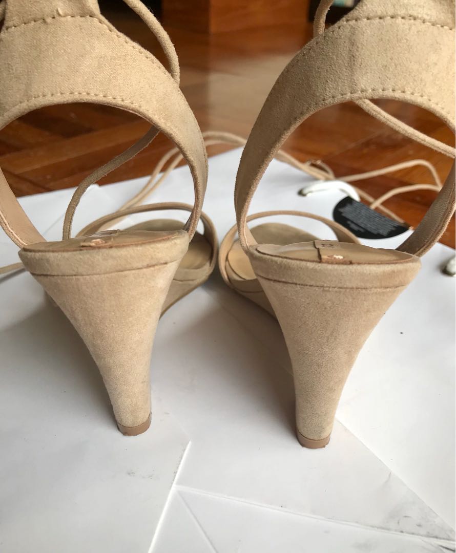 Aldo nude strappy wedges Women s Fashion Footwear Wedges on Carousell