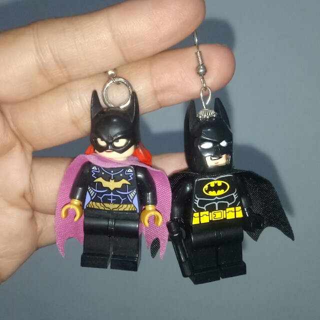 Batman Batgirl Lego Earrings Fesyen Wanita Perhiasan di Carousell