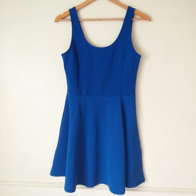 h&m royal blue dress
