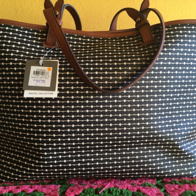 fossil rachel tote black stripe