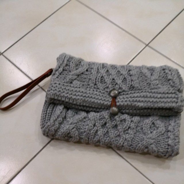 knitted clutch bag